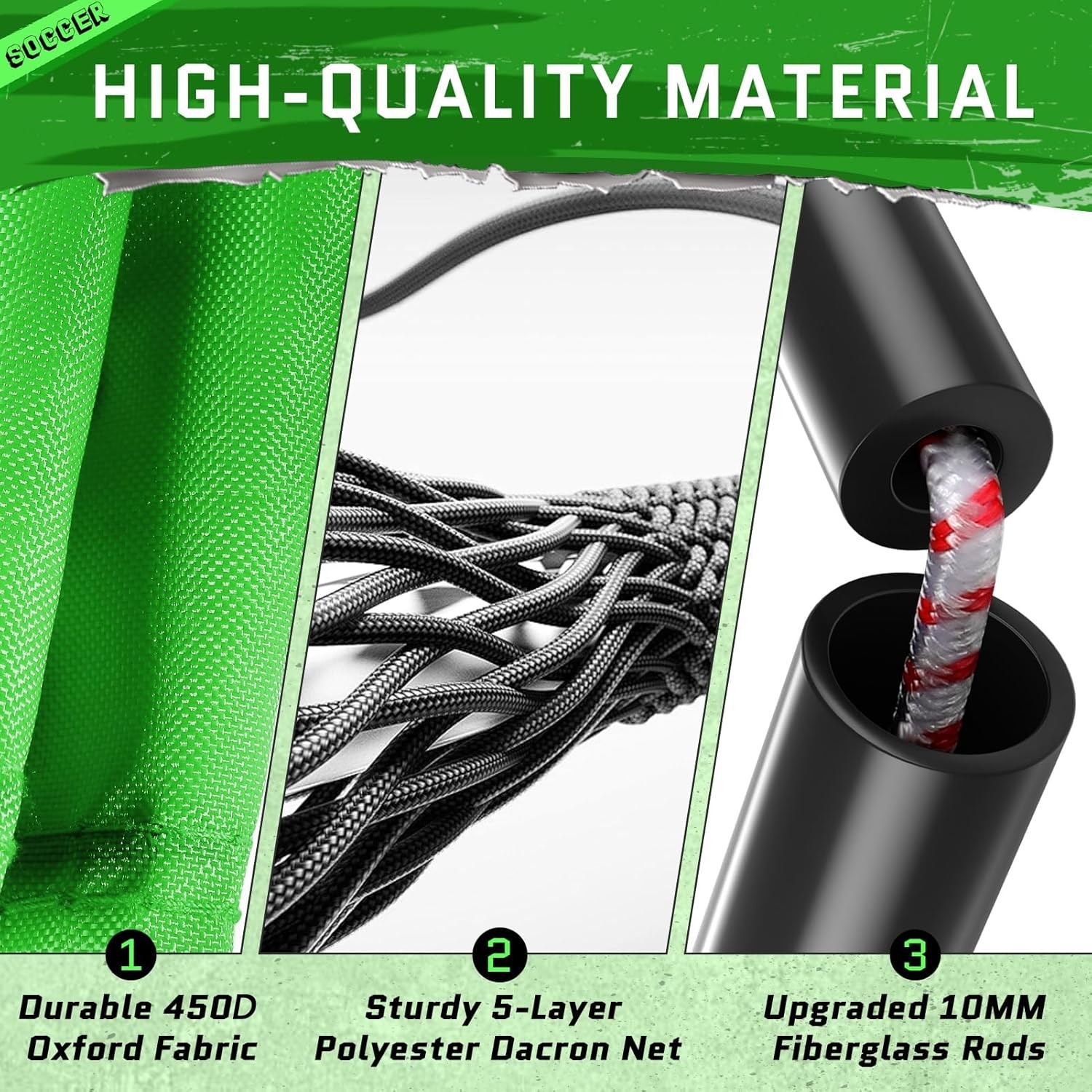 KTRIO 6x4 ft Soccer Goal for Backyard, Portable Soccer Net, Large Foldable Socce