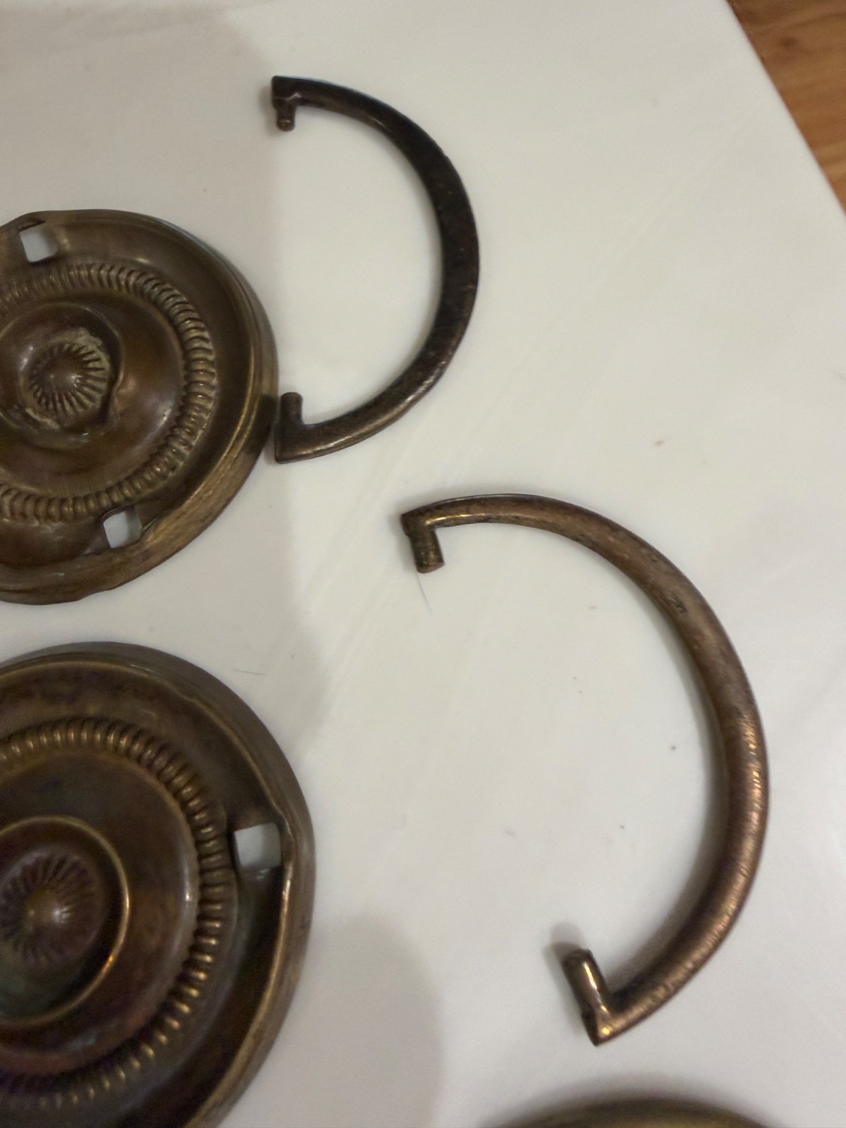 antique Hepplewhite round bail pulls 1810 English George parts restoration set