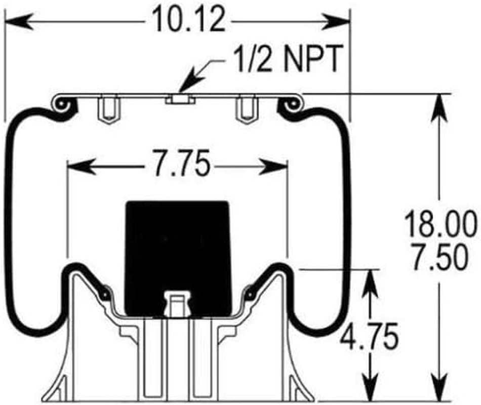 2 Pack of Air Spring Bag for Peterbilt Trucks (Replaces Firestone 9069, 8813, W