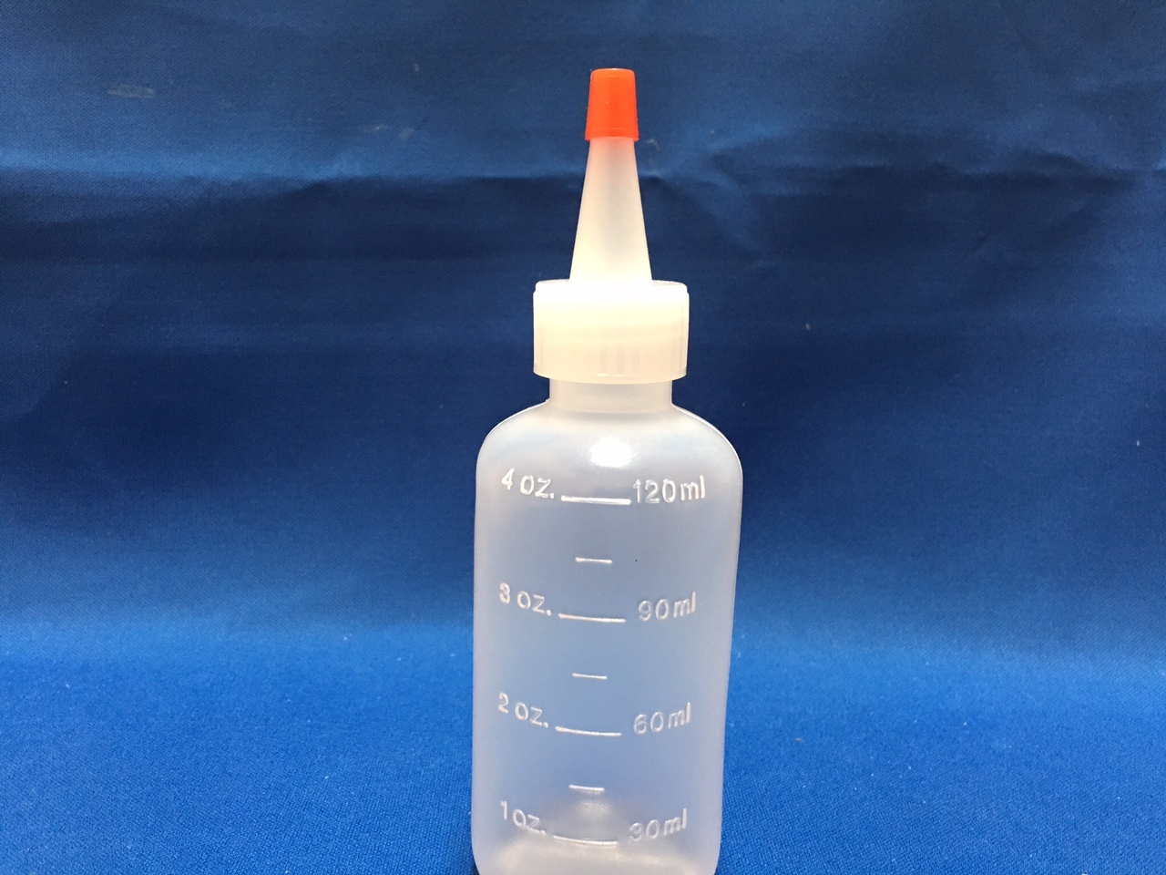 5 pack of 4oz (120mL) Plastic Boston Round Squeeze Bottles + Yorker Caps LDPE