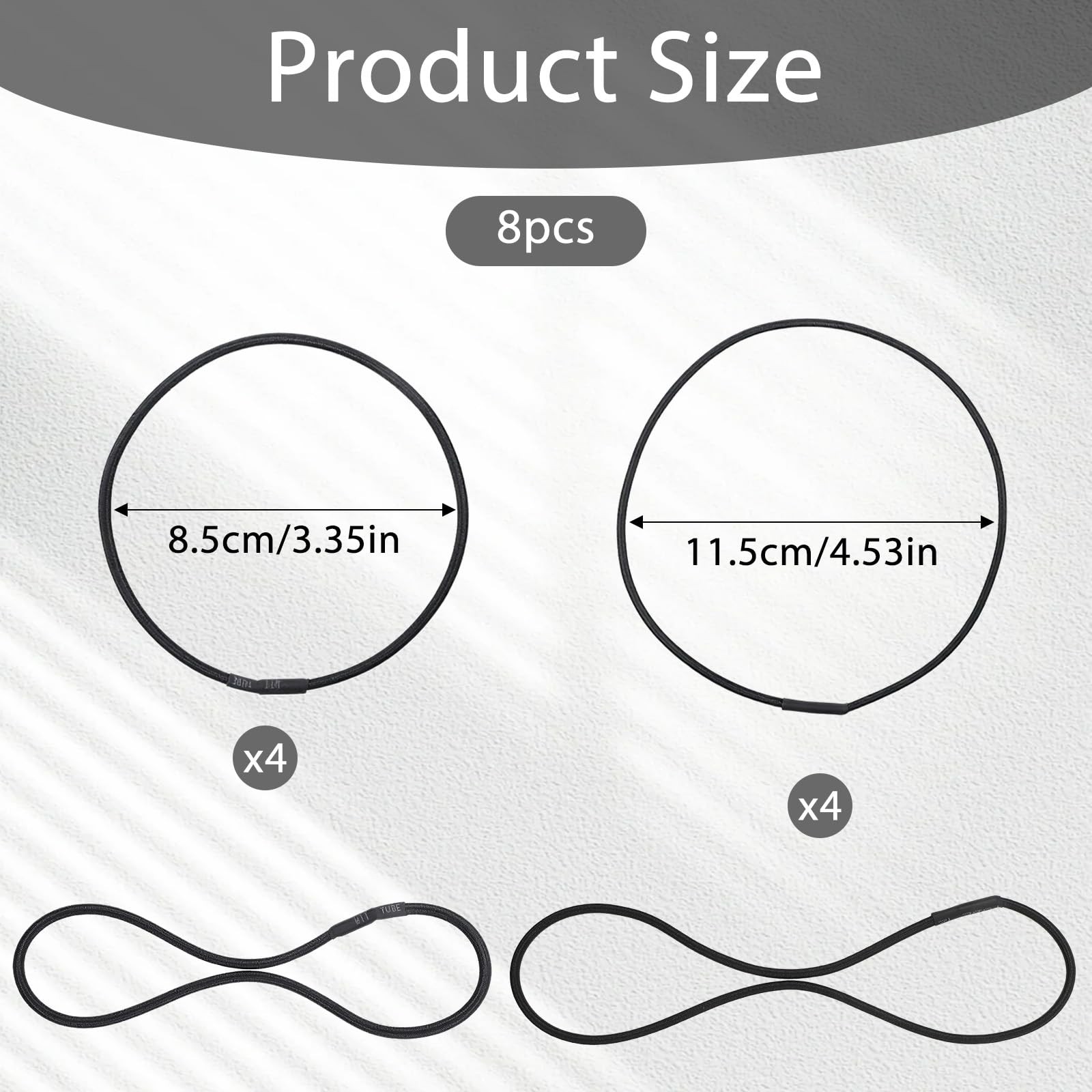 8 Pcs Universal Microphone Shock Mount Rubber Bands Black Elastic