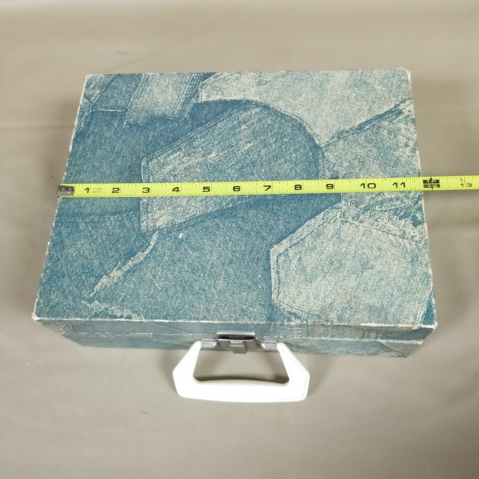 VTG deJay 'Happy Tunes' Portable Record Player #SP-11 Blue Jeans Denim Case