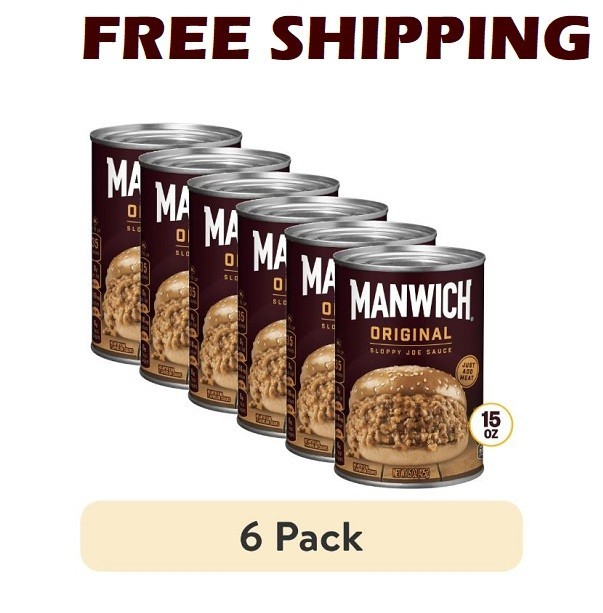 (6 pack) manwich Original Sloppy Joe Sauce, Canned Sauce, 15 oz