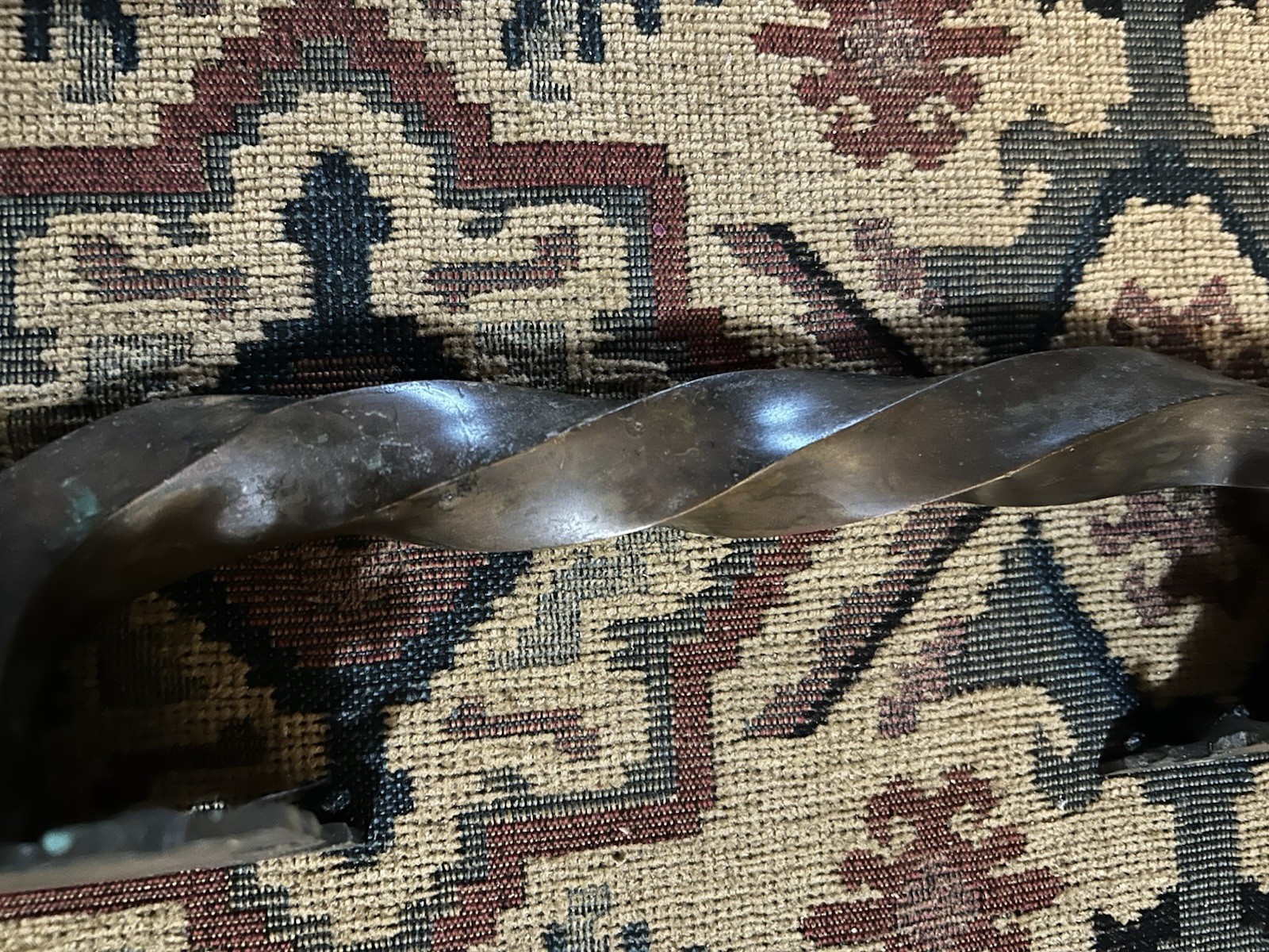 Antique Brass Door Pull With Hole For Knob