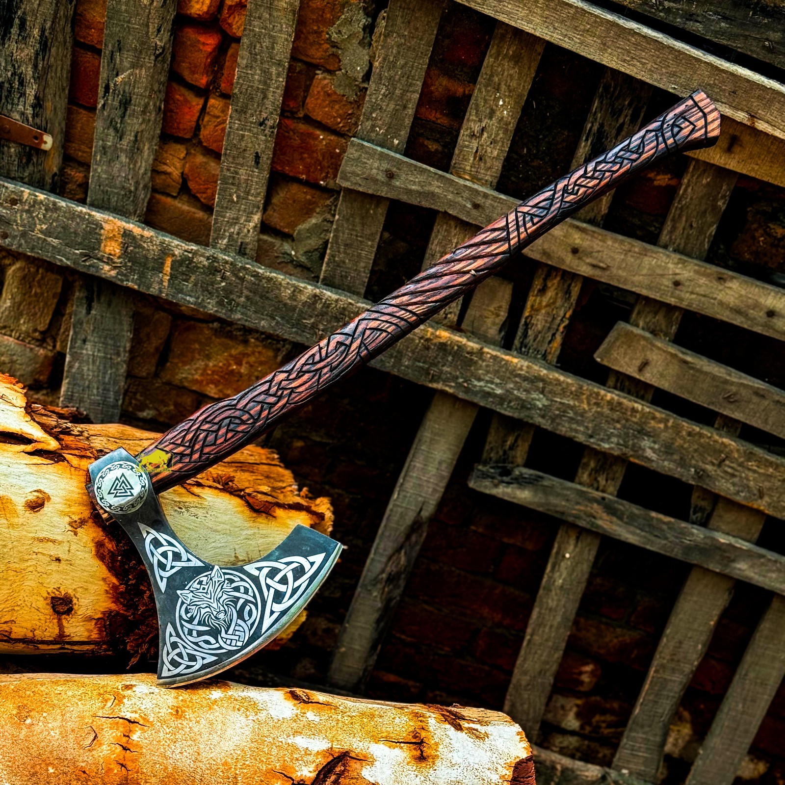 40" Hand-Forged Viking Battle Axe – Norse Two-Handed Scandinavian Axe – Gift Axe