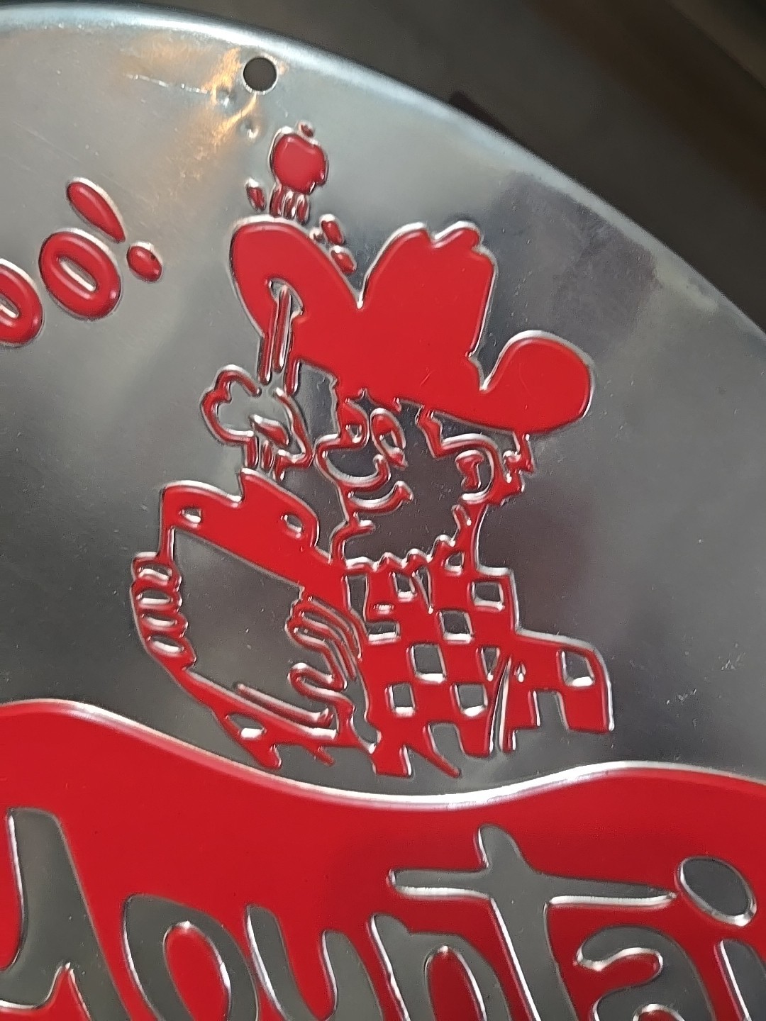 Mountain Dew Hillbilly Ya-Hoo embossed metal sign 18x19 used