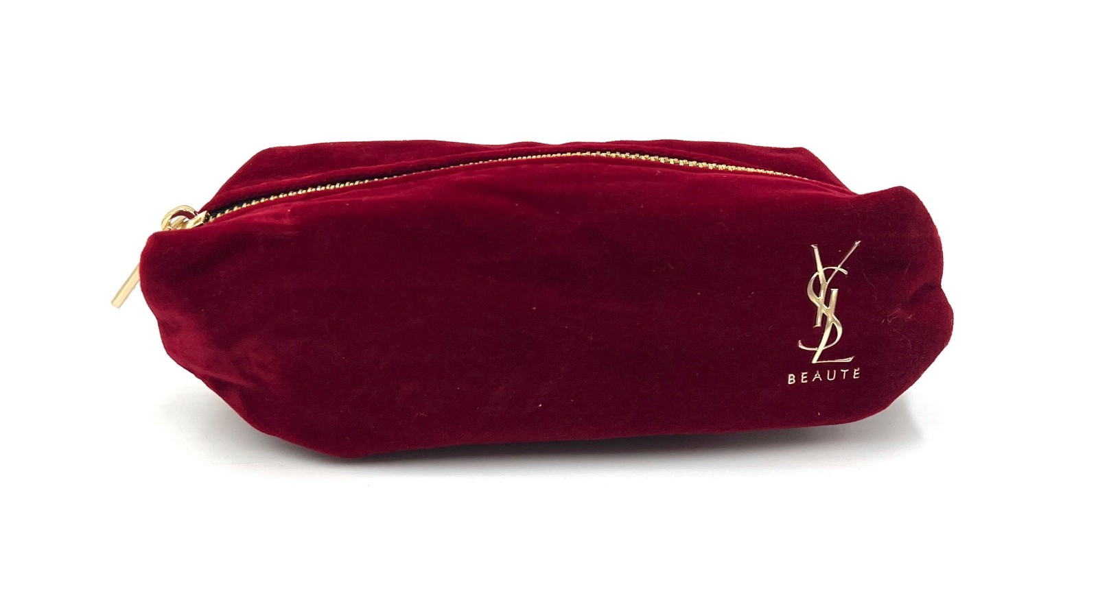 2 Bags: YSL Yves Saint Laurent Beauty Velvet Makeup Small Size Lip Bag ~ Red