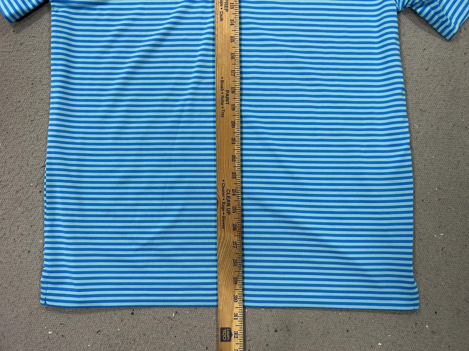 Masters Tech Shirt Polo Mens Medium Blue Stripe Golf Augusta National Logo