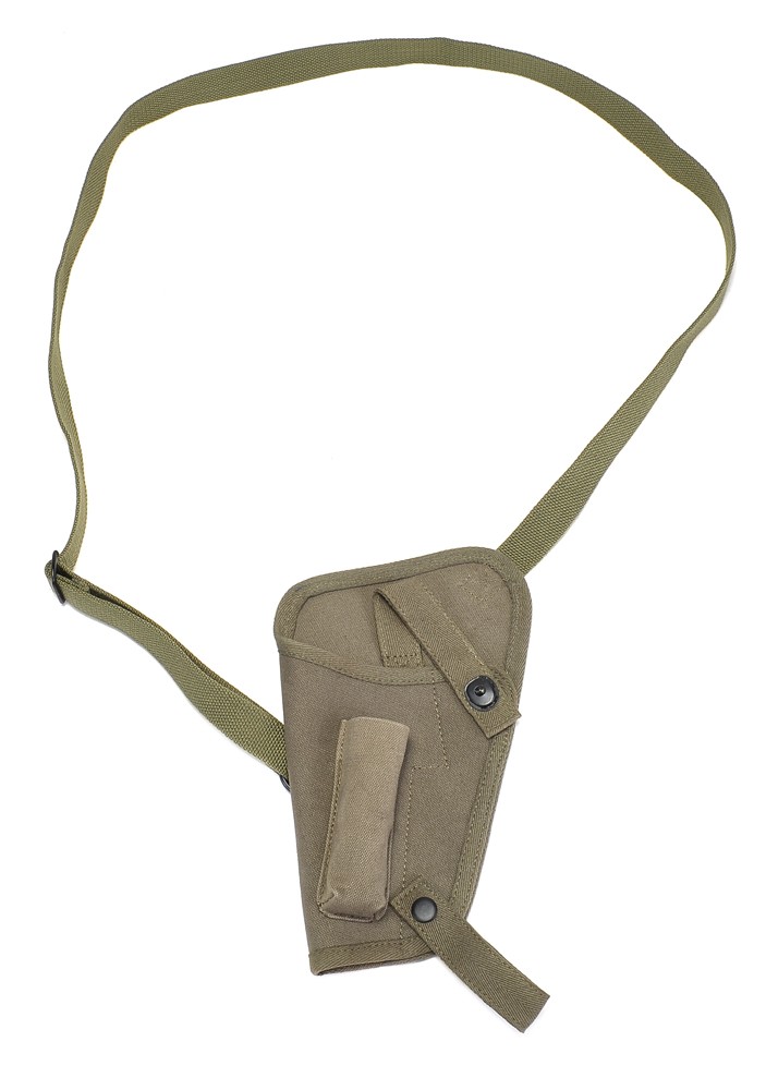 US WW2 M3 OD Canvas Colt 1911 .45 Tanker Shoulder Holster Magazine Pouch LEFT