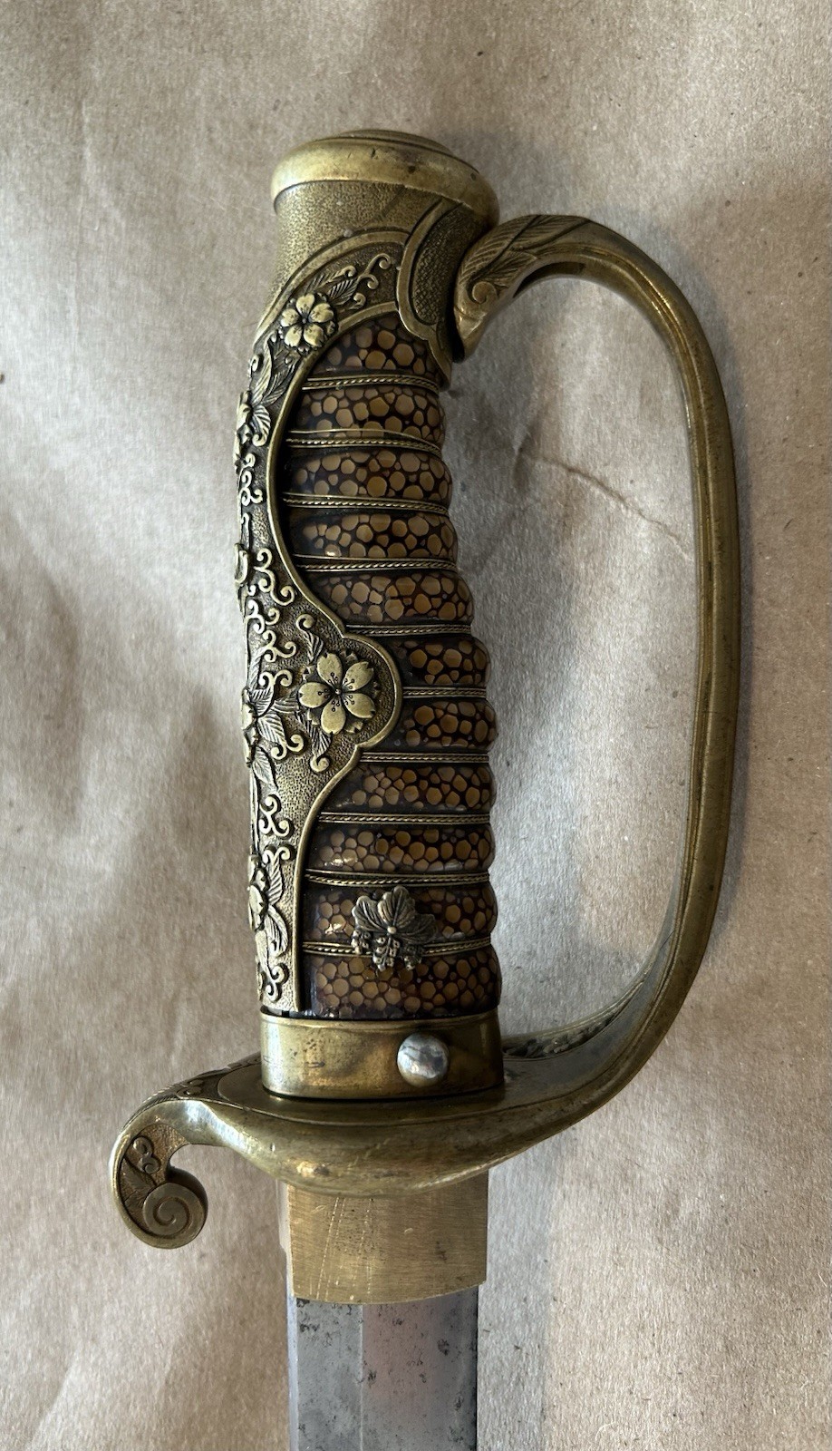 RUSSO JAPANESE HIGH GRADE OFFICERS SAMURAI SWORD SIGNED