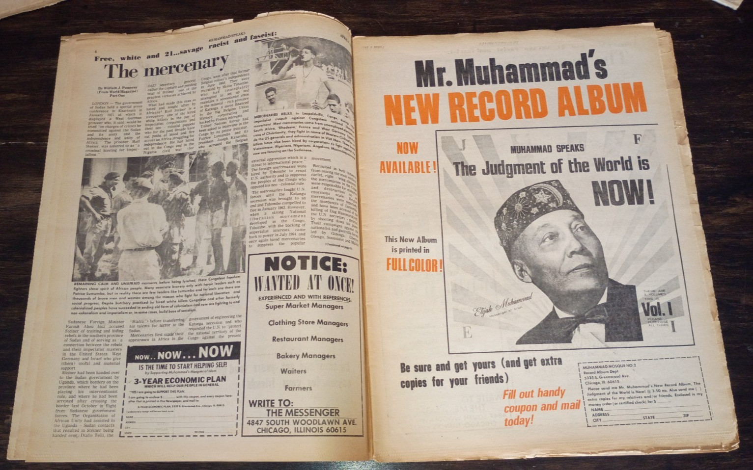 Nation of Islam 1971 Muhammad Speaks Newspaper "PLAYING WITH STEEL"