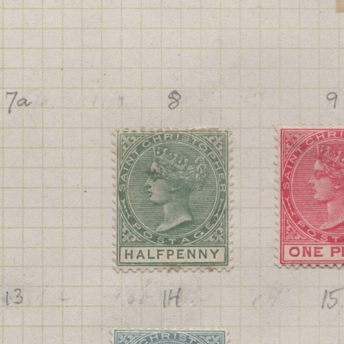 St Christopher 1882 Queen Victoria 1/2p (SC# 8)