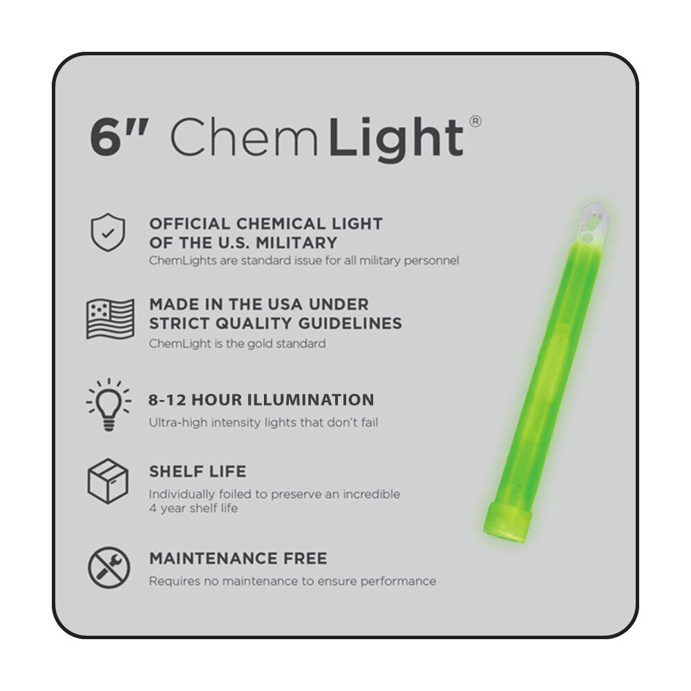 Cyalume Military Grade ChemLight Light Sticks Glow Sticks, 10-Pack, Select Color