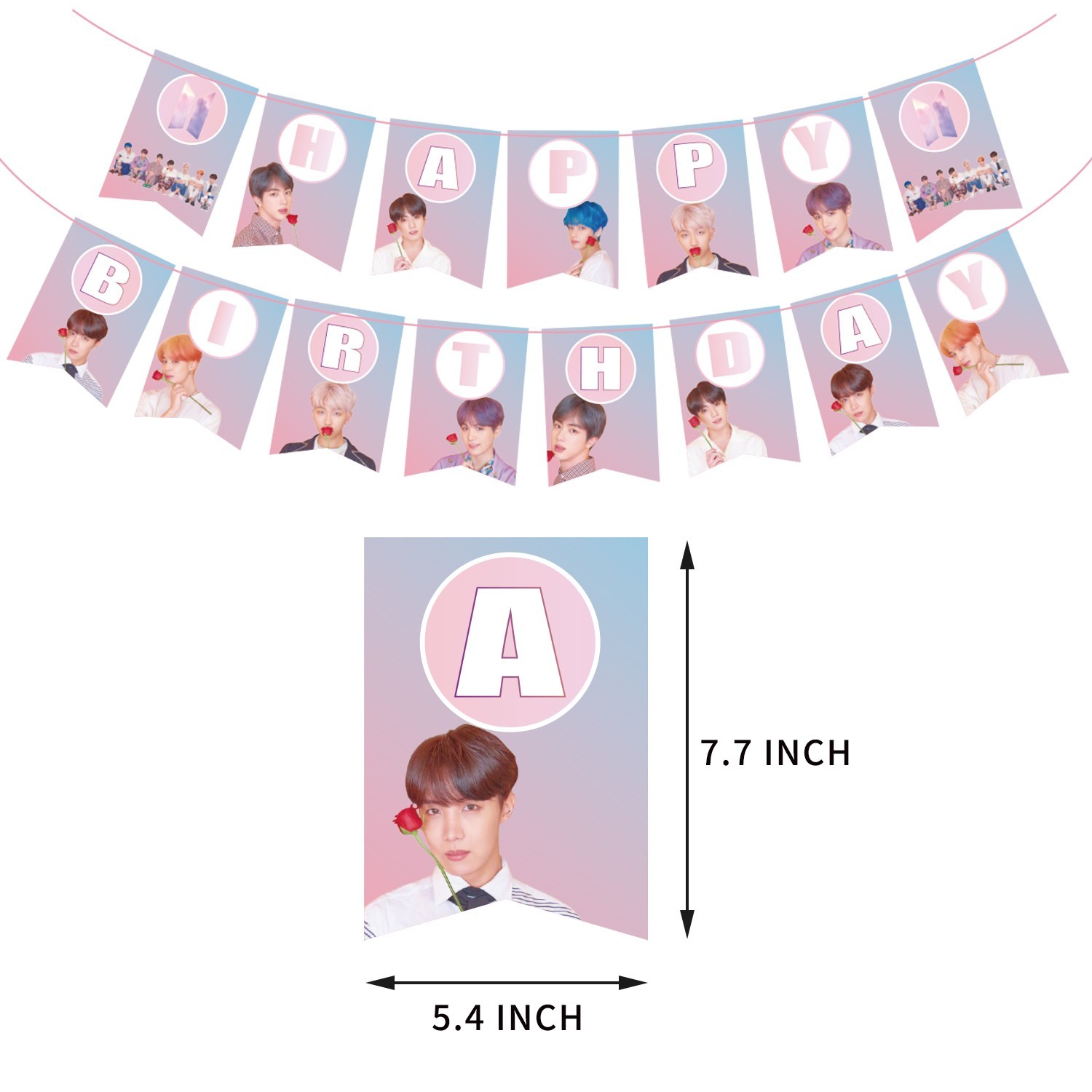 BTS Kpop Birthday Party Supplies Kit with Banner Balloons