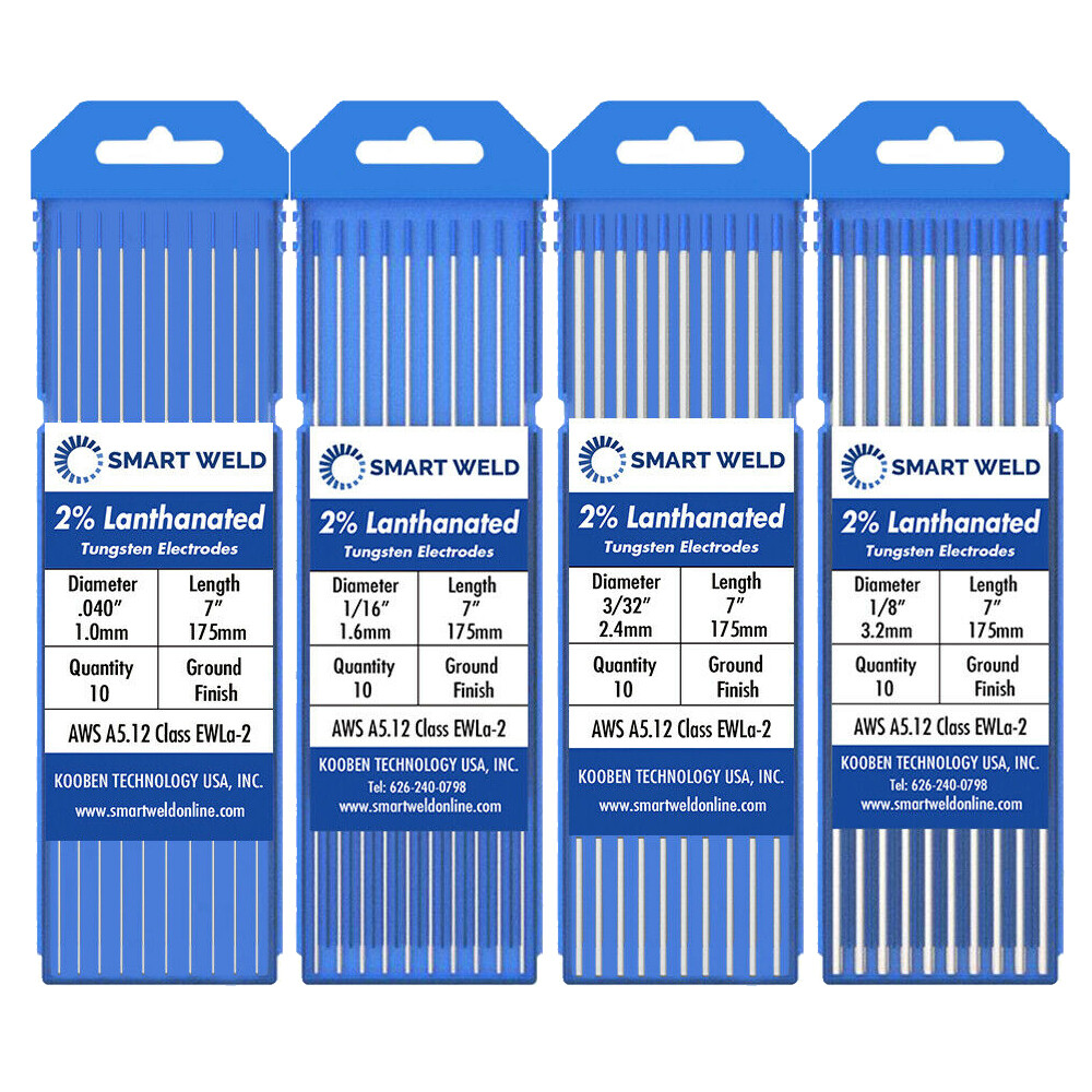 TIG Welding Tungsten Electrode (.040 1/16 3/32 1/8 and Assorted Pack) All Colors
