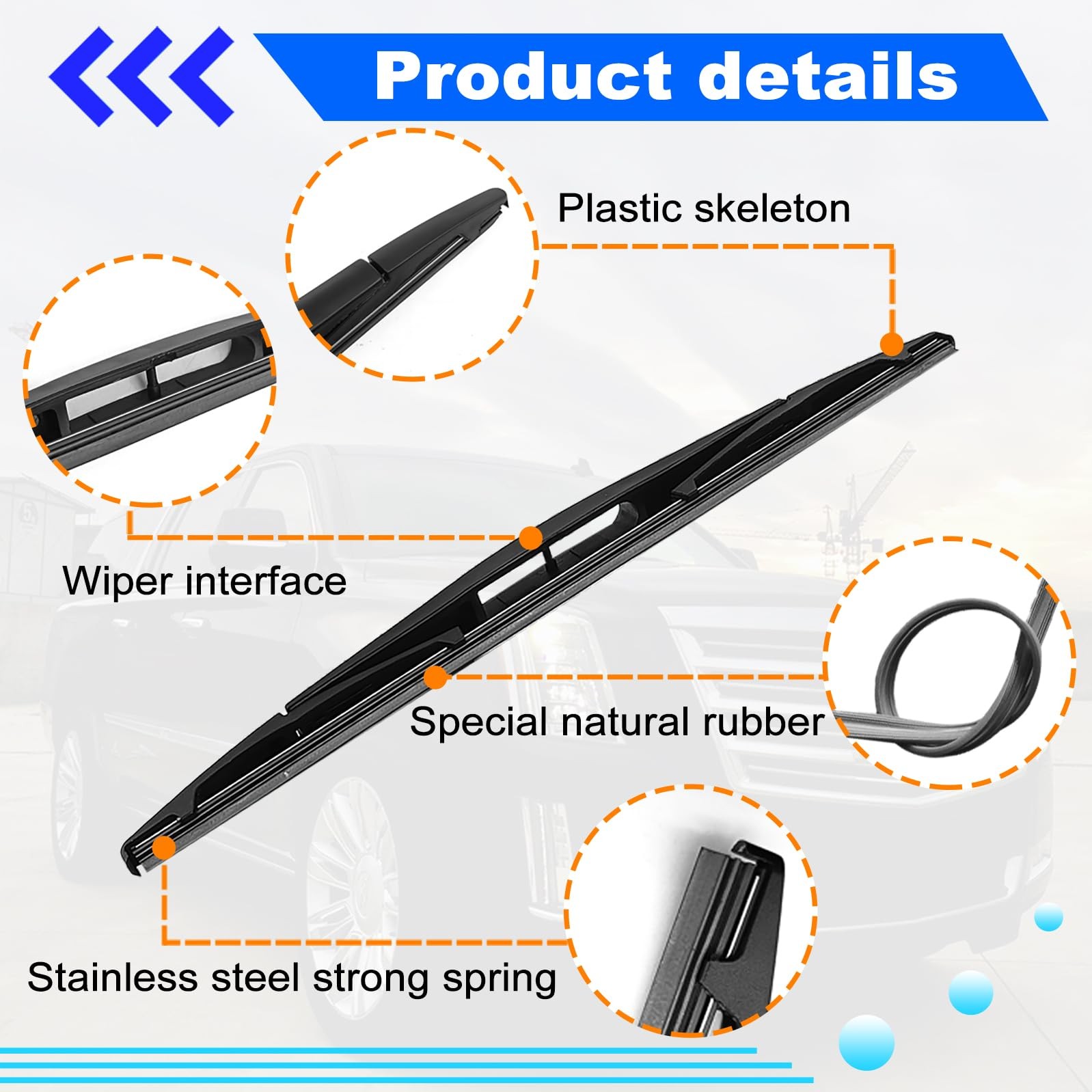 15277756 Rear Window Wiper Arm Blade Set Replacement for Cadillac Escalade,chevy