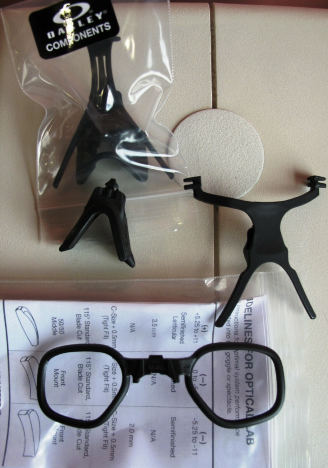 ESS Oakley URX Prescription Insert Ballistic Safety Glasses 740-0444 - New