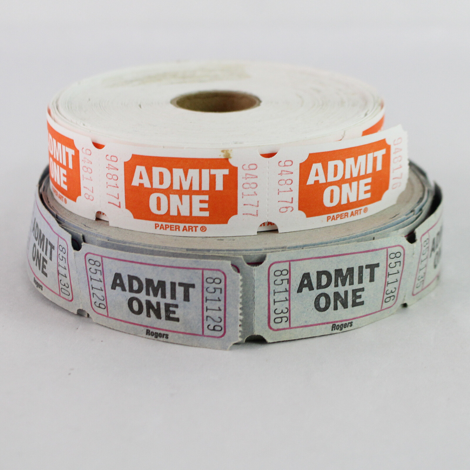 Lot of 2 Admit One Ticket Rolls for Party or Crafting Supplies