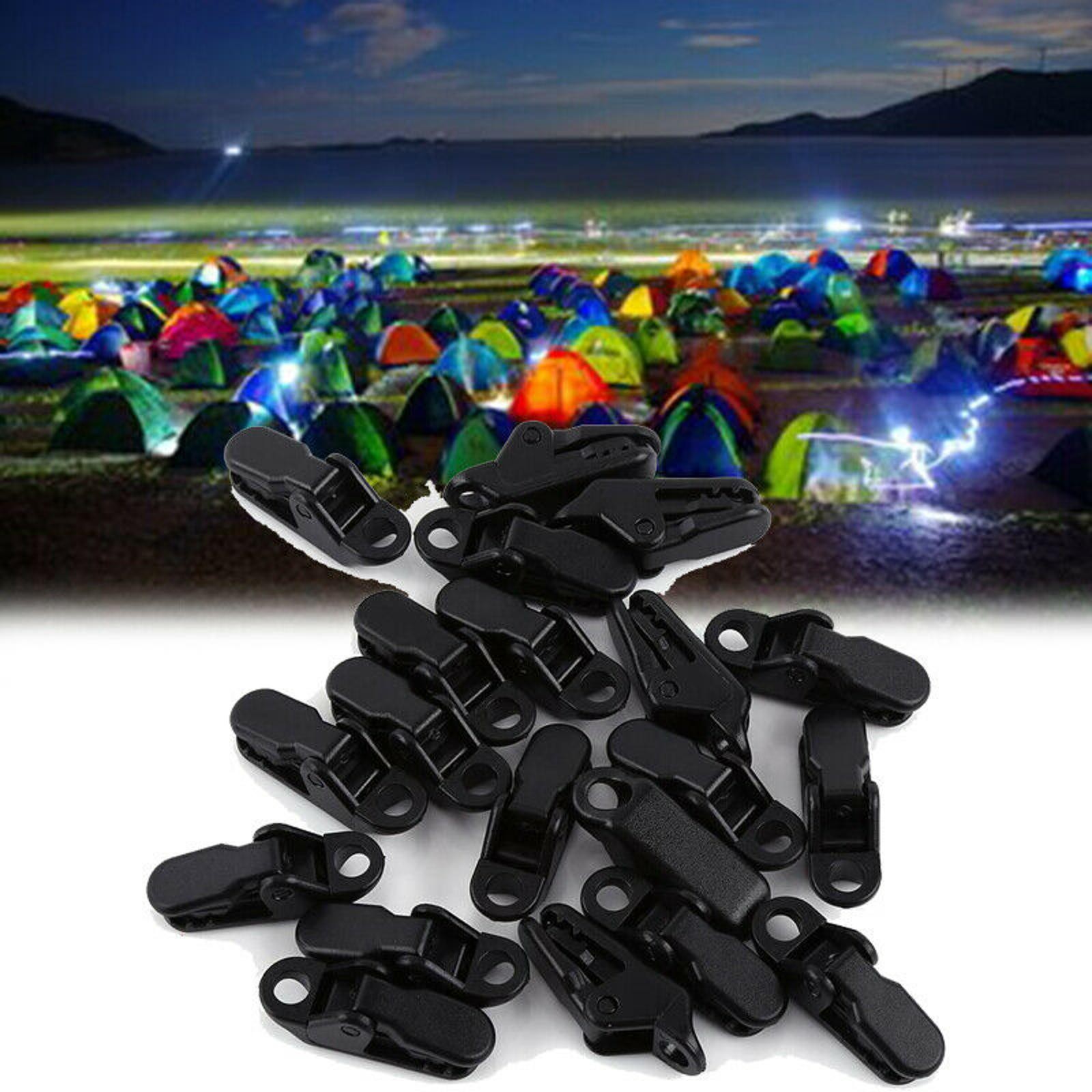 20Pack Outdoor Camping Tent Awning Tarp Alligator Clip Clamp Gripper Fixed Clips