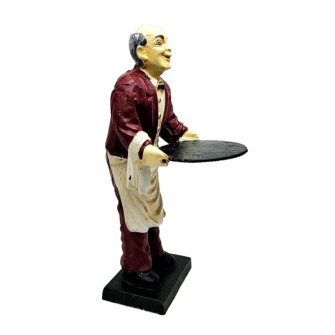 Connoisseur Statue - Old Man Butler Statue Server Cast Iron 12"- Butler Statue