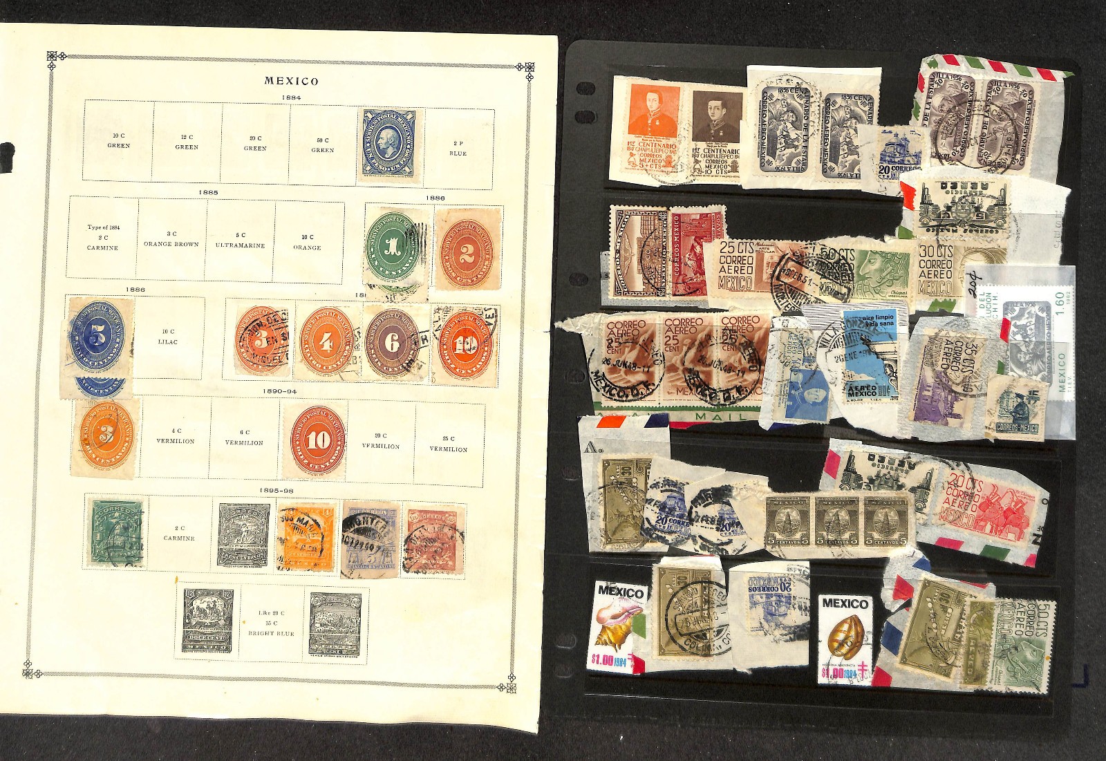 Mexico Stamp Collection on 25 Scott International Pages, 1856-1958 (BD)