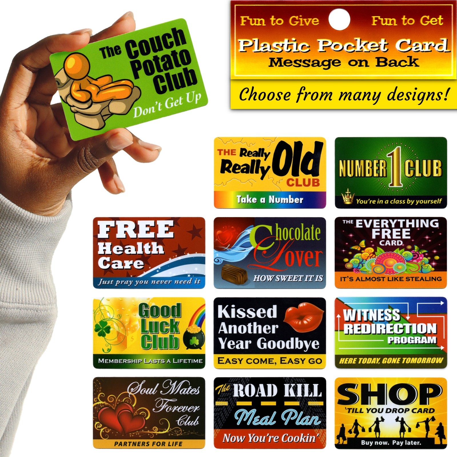 🌟 Funny Plastic Pocket NOVELTY CARDS - Fake Joke Gifts Gag Prank Cards 🌟