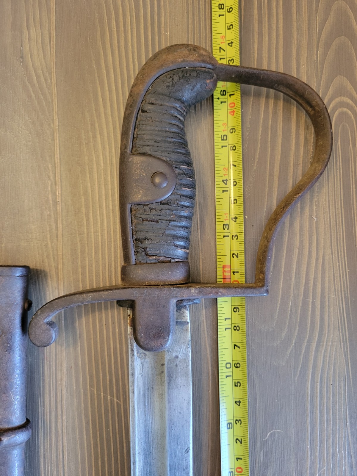 Imperial German Sword Cut-Down w/ Scabbard dated "1894"