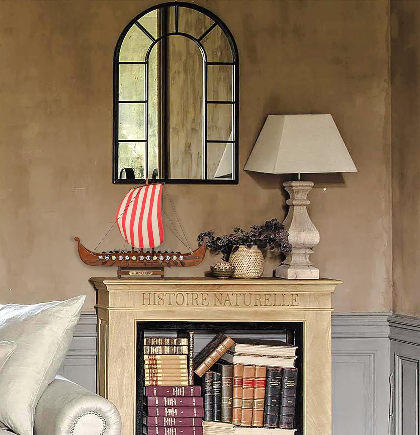 SAILINGSTORY Wooden Viking Ship Model Drakkar Oseberg 1/60 Scale Replica Scandin