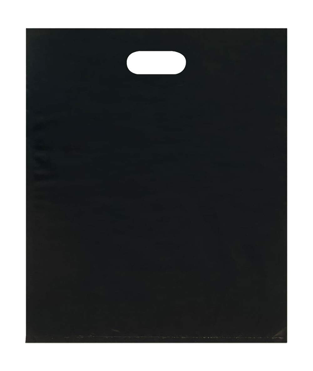 Plastic Bags 1000 Black Shopping Merchandise Die Cut Handles 9 x 12" Diecut
