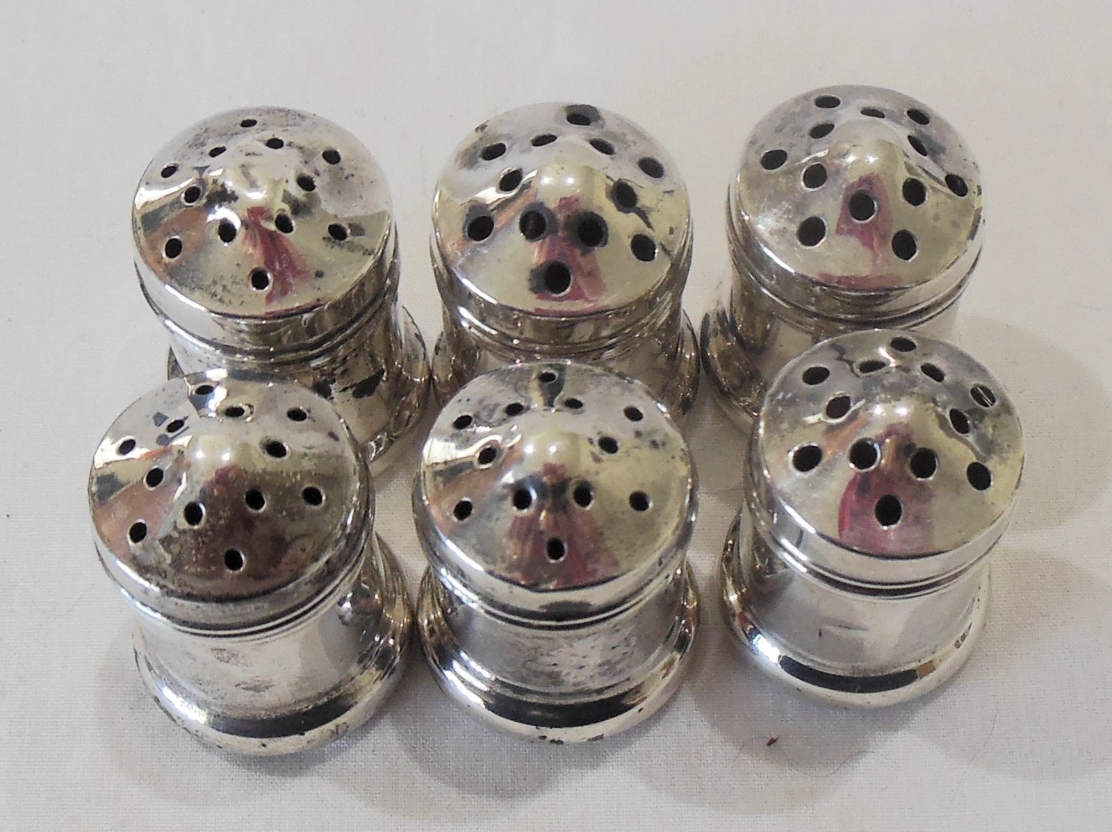 Set of 6 Mini Sterling Salt & Pepper Shakers VL Vincenzo Lollo NY MIB