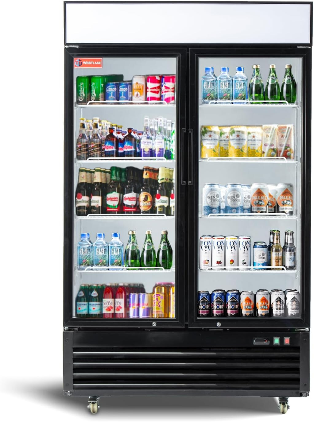 48" W Merchandiser Commercial Display Refrigerator 2 Glass Door Reach-In