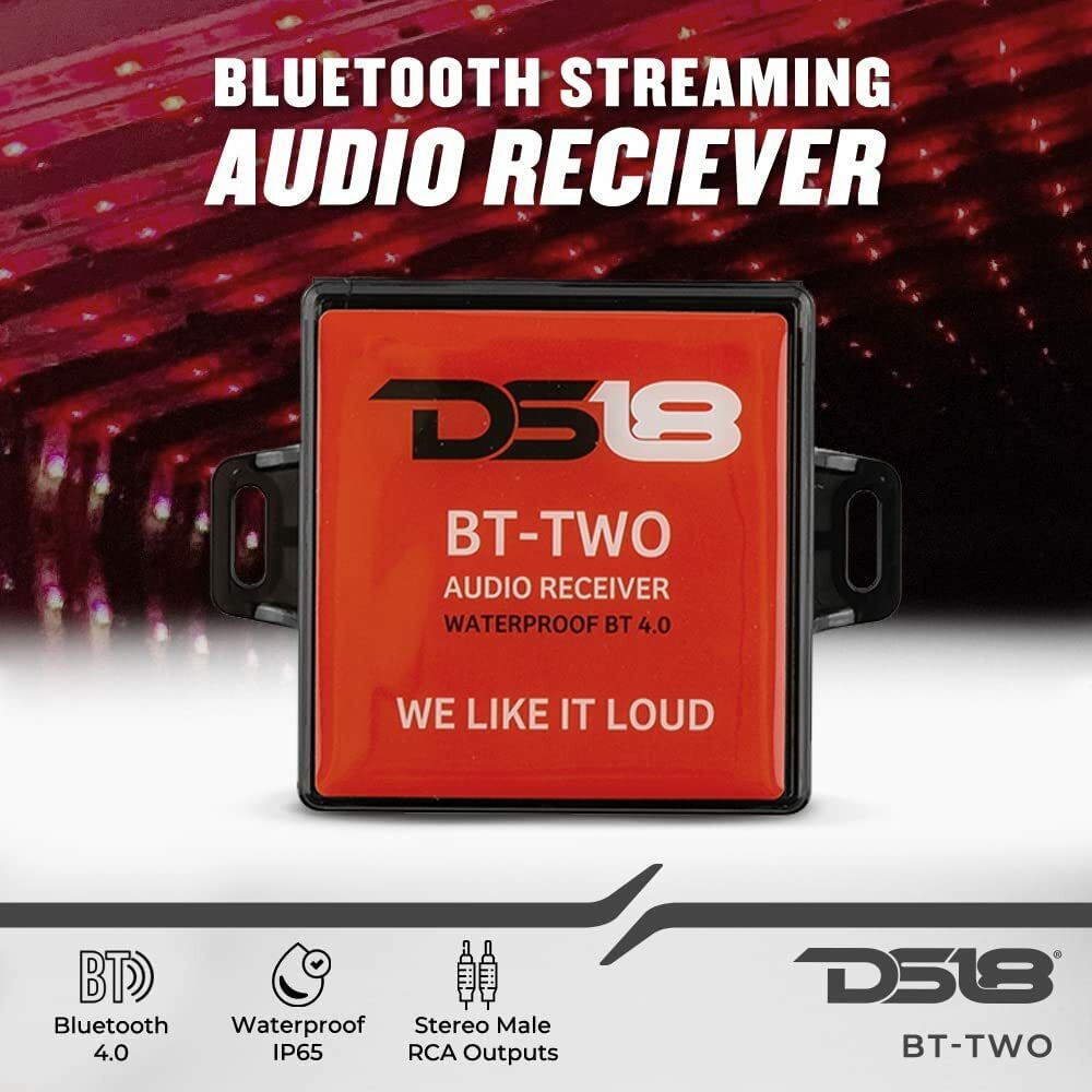 DS18 BT-TWO Bluetooth Receiver - IP65 Waterproof Rated, BT 4.0