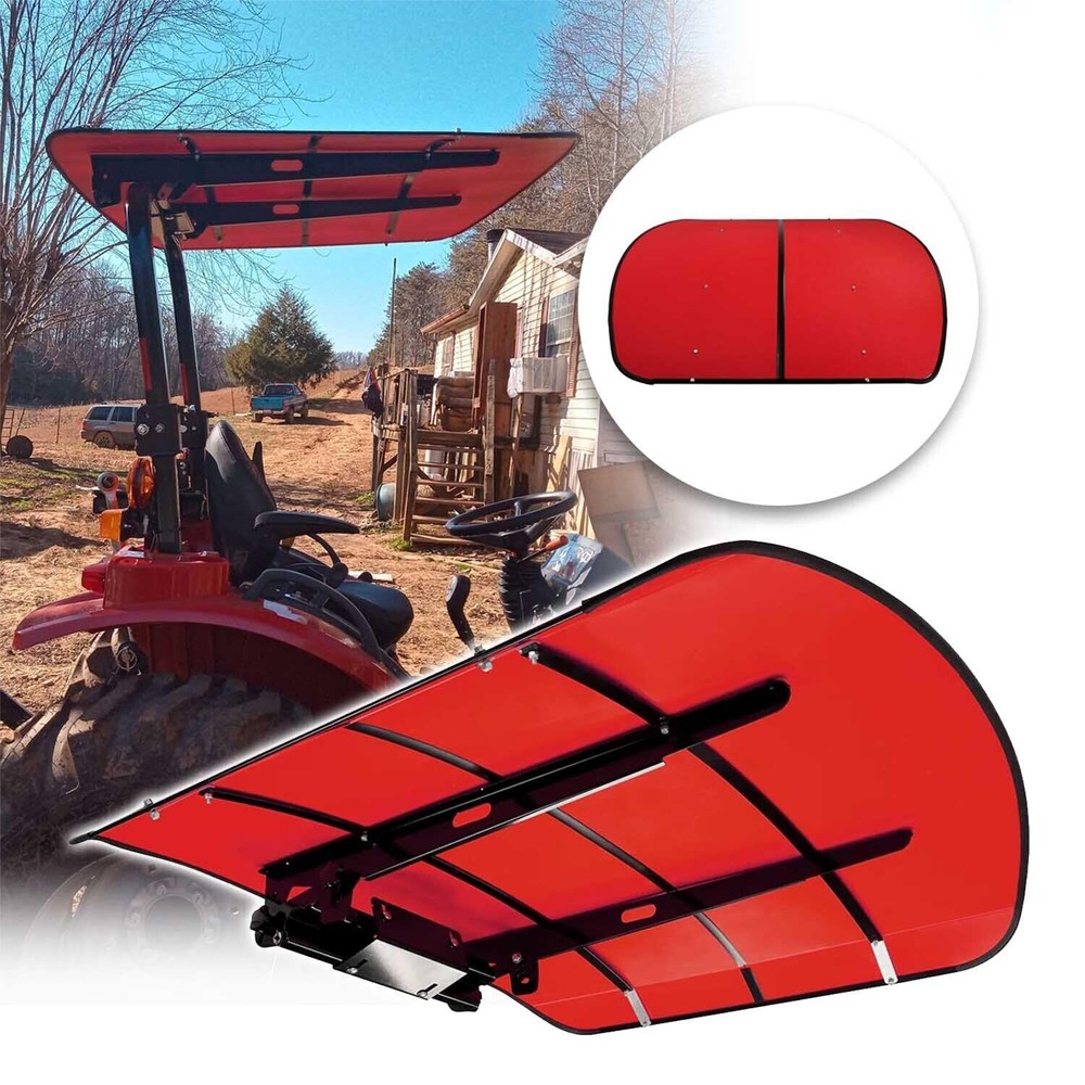 Sun Shield Tuff Top Tractor Canopy Kit For 2" x 2" or 2" x 3" ROPS 48" X 52"-Red