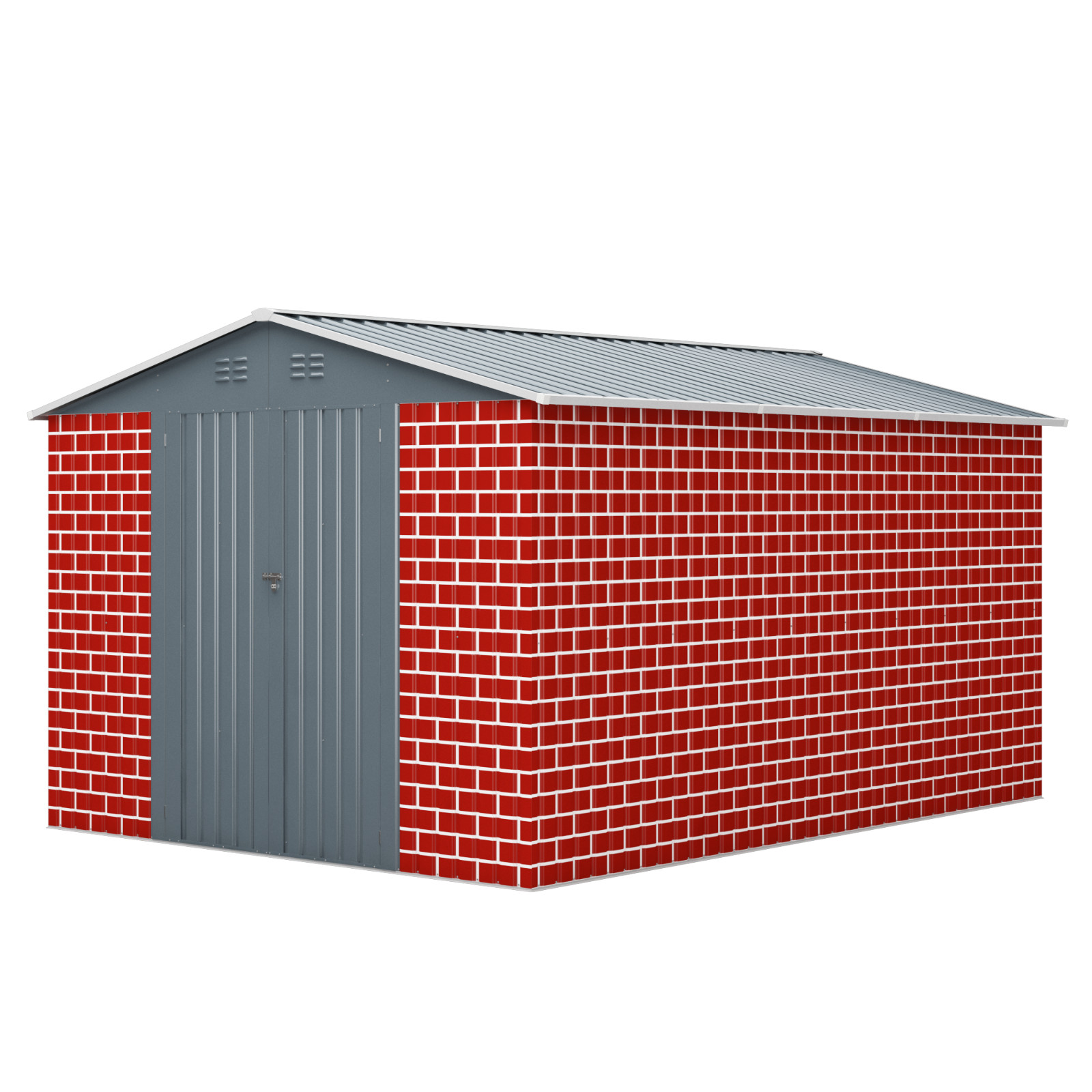 JAXSUNNY 8 x 12Ft Outdoor Storage Shed Steel Tool Shed with Lockable Doors Vents