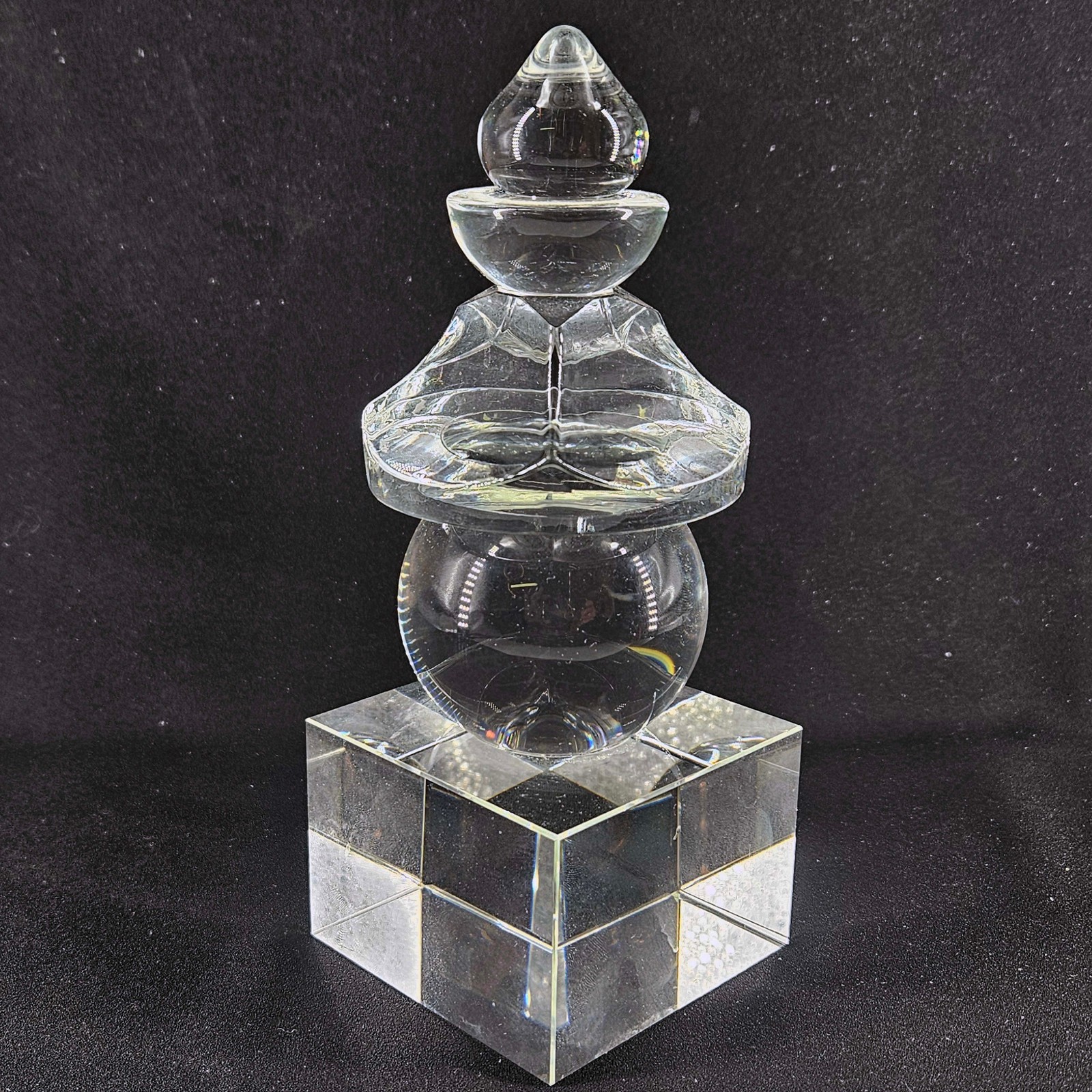 Crystal Buddhist five element stupa gorinto figruine 8"