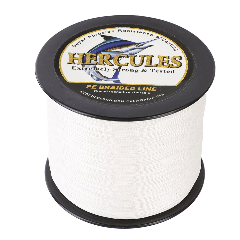 8 Strands 100M 300M 500M 1000M White HERCULES Saltwater PE Braided Fishing Line