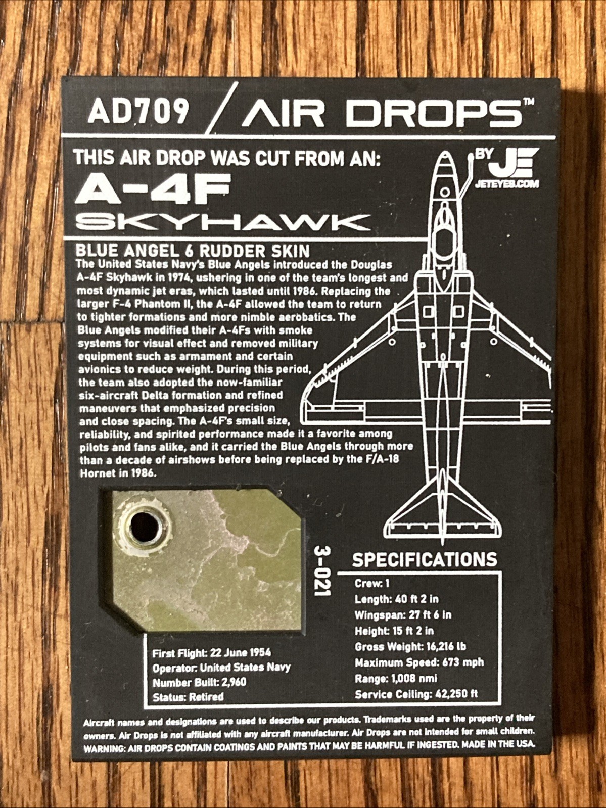 JET EYES U.S. Navy Blue Angels A-4F Skyhawk AIR DROP + SHARP