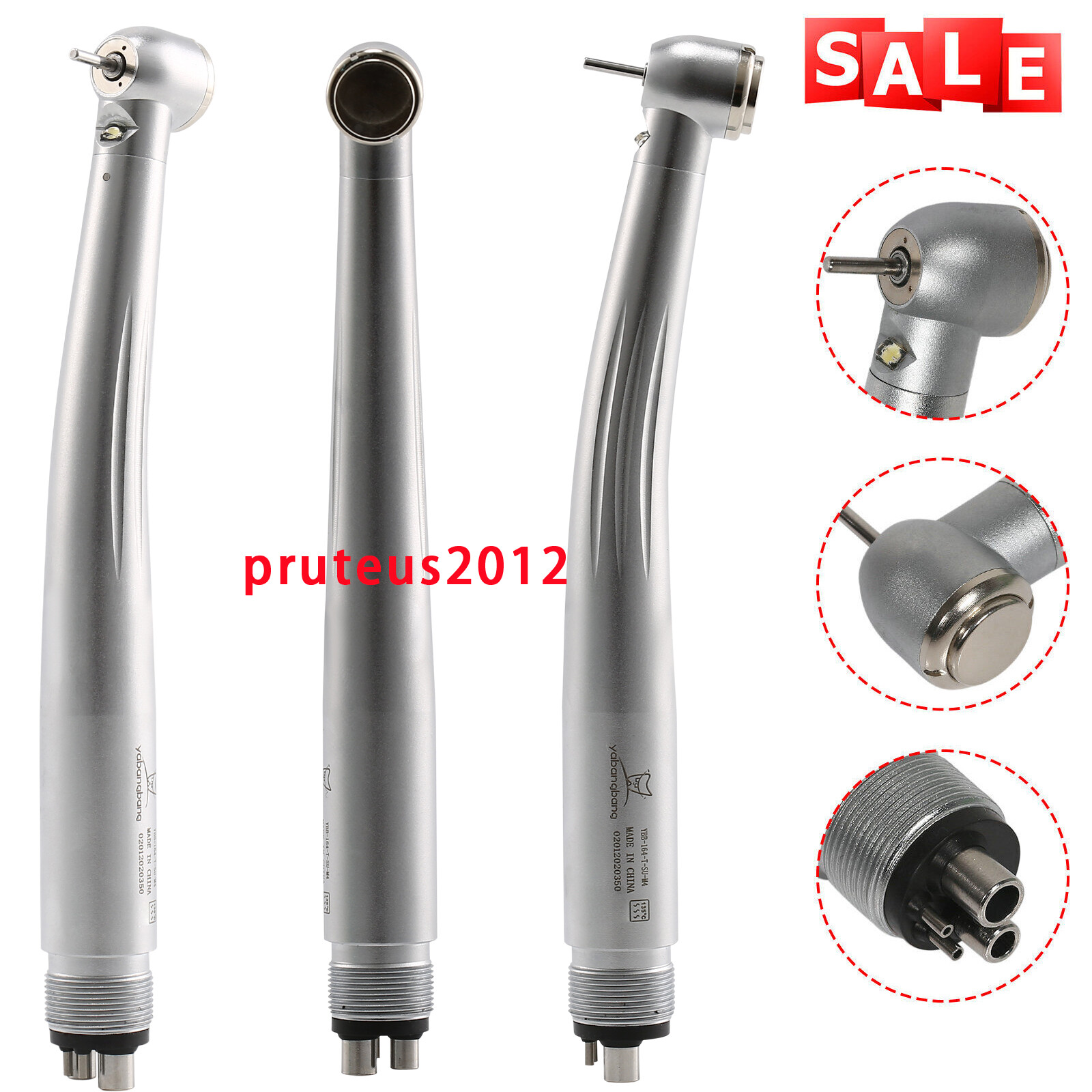 Yabangbang E-generator Dental LED Fiber Optic High Speed Handpiece 4 hole YBM