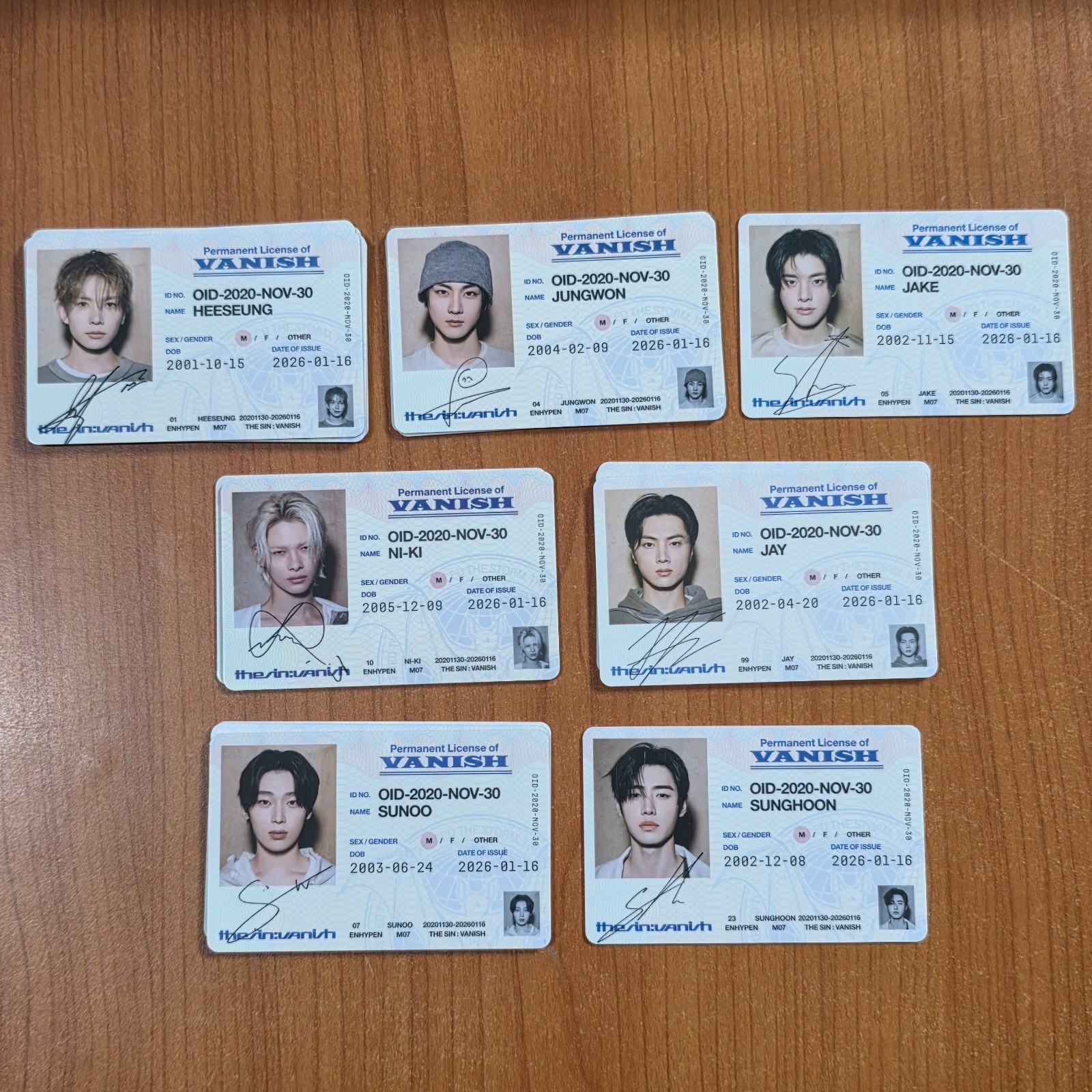 ENHYPEN ID PHOTOCARD New Album [THE SIN : VANISH] Knife Official_7 Type