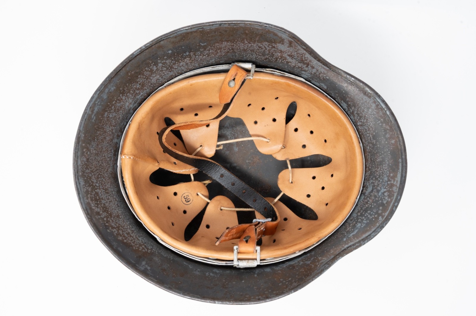 WWII German M35 Luftwaffe Helmet With Reproduction Liner and Chinstrap