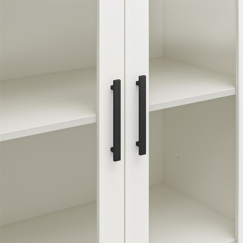 Modern Curio Cabinet w/ Glass Doors & 2 Adjustable Shelves