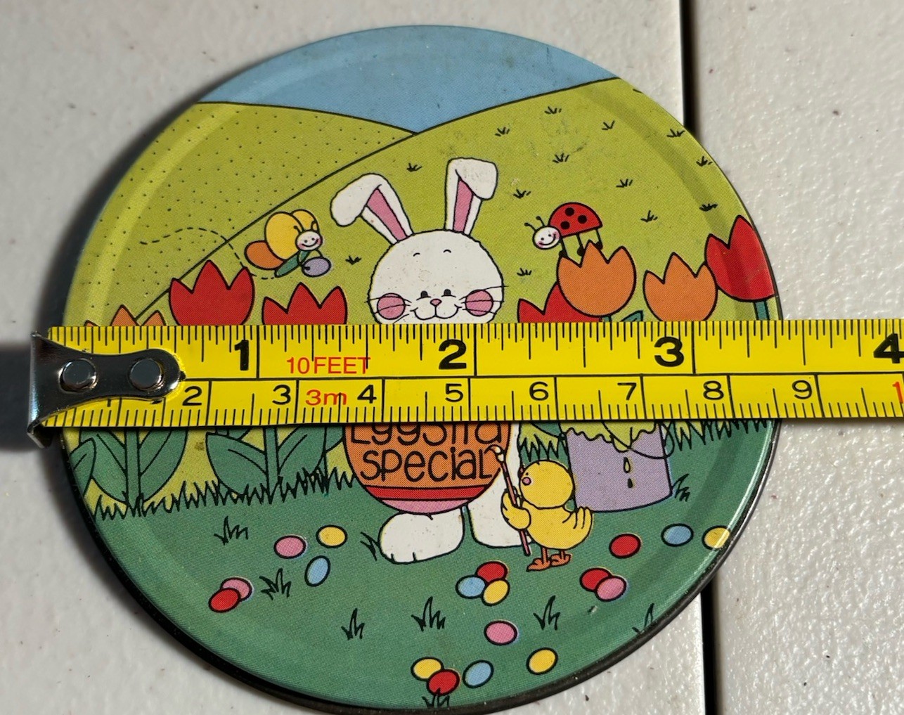 VINTAGE EASTER ENESCO HONG KONG TIN LITHOGRAPH BUCKET WITH LID