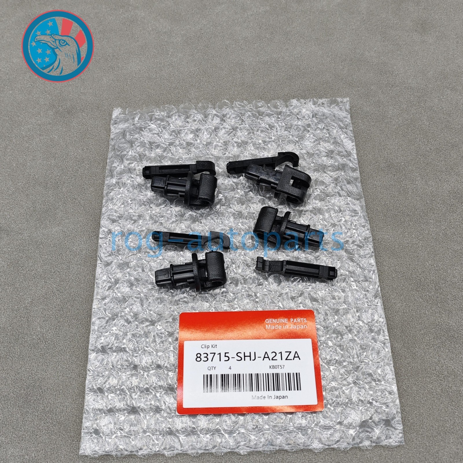 OEM 4PC! Black Sun Shade Hook Clip Kit For Honda Odyssey 2005-10 Sliding Door