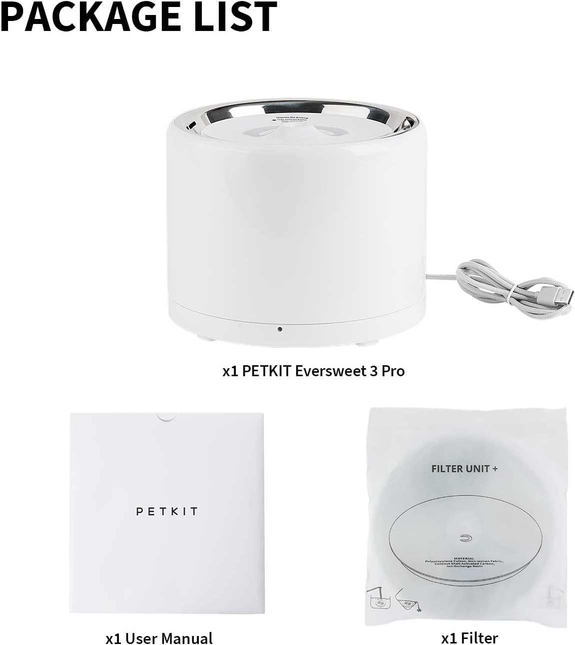 PETKIT Eversweet 3 Pro Cat Water Fountain,Automatic Pet Fountains, Refurbished