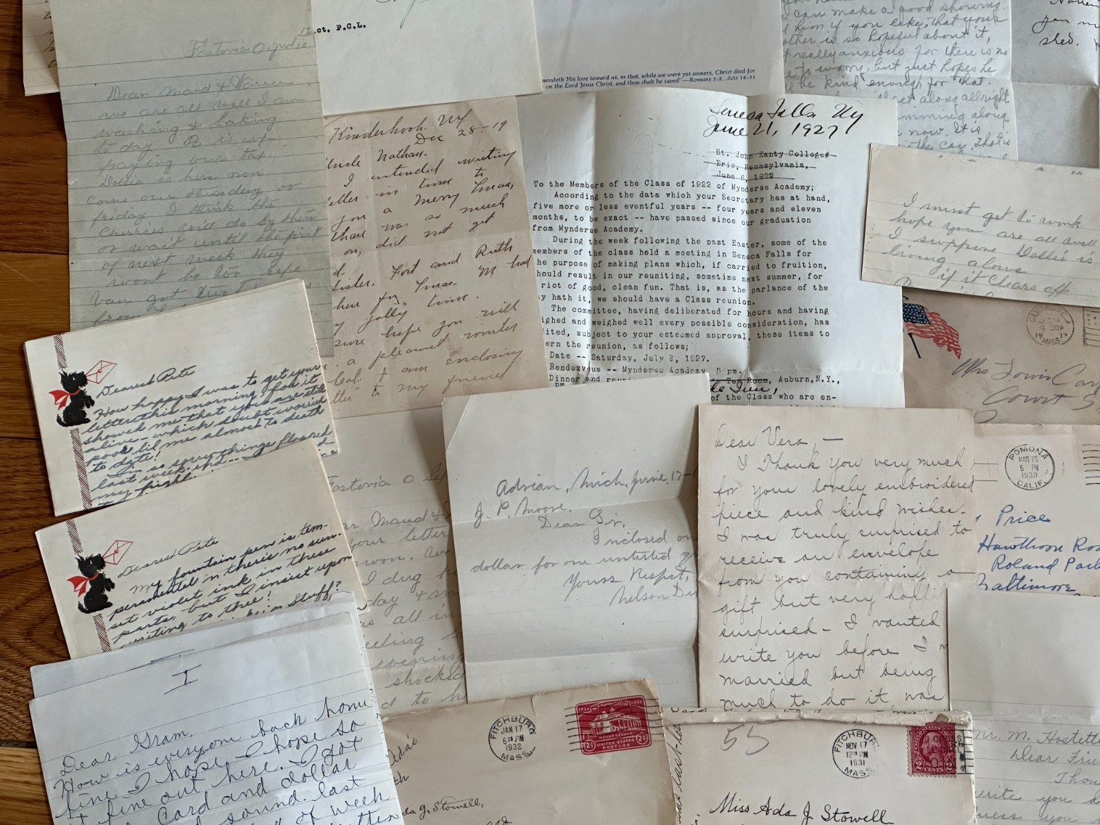 60 Pc. Mixed Correspondence Letter Lot 1885-1940s Vintage & Antique Old US Mail
