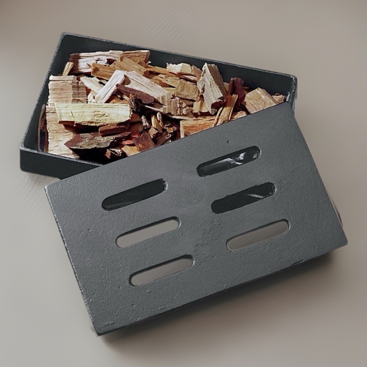 Char-Broil Cast Iron Smoker Box Gas Charcoal Grills wood Chips Flavor electric