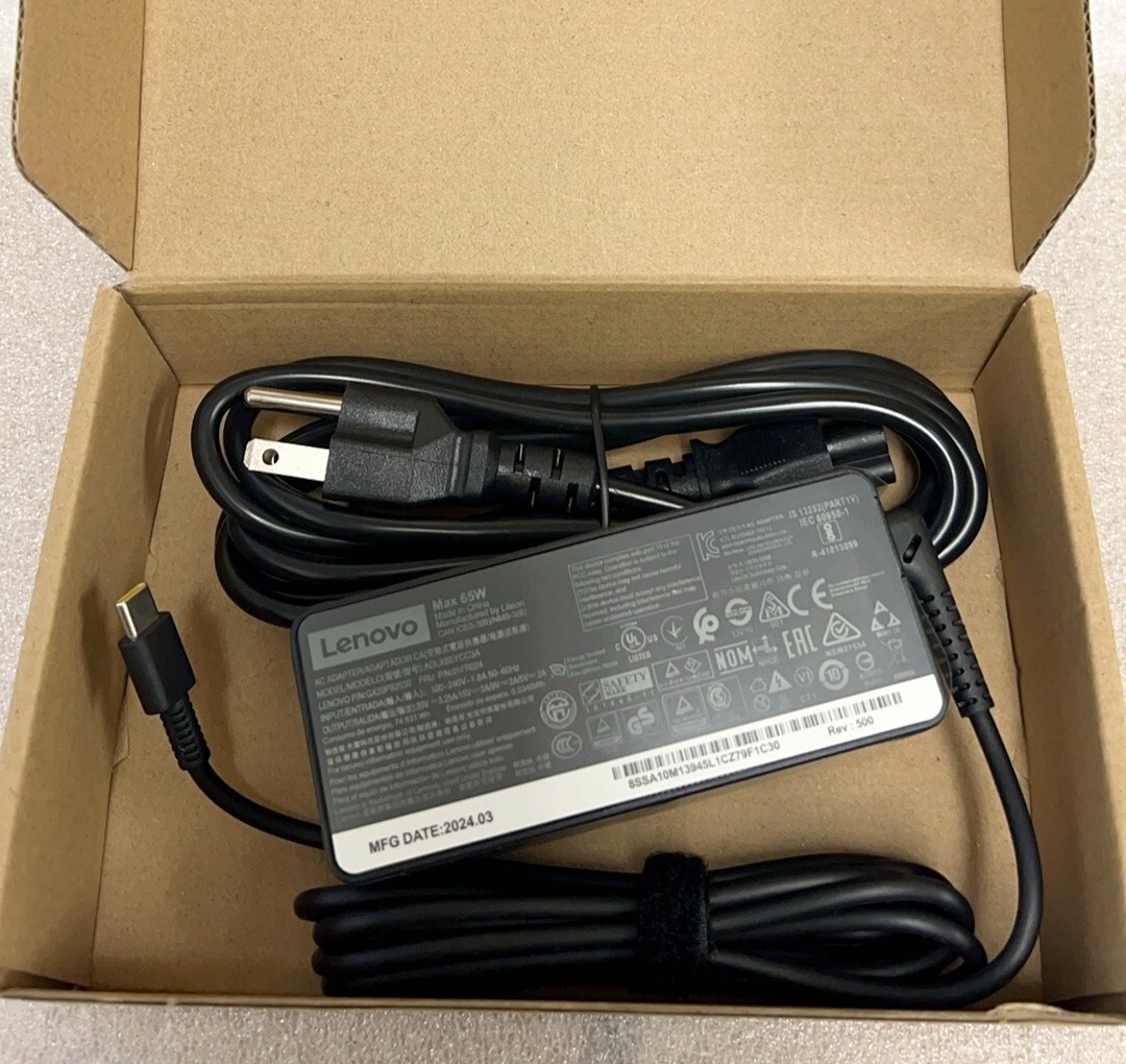 Genuine OEM 65W USB-C Type-C Lenovo Adapter Charger ADLX65YDC2A ThinkPad Yoga