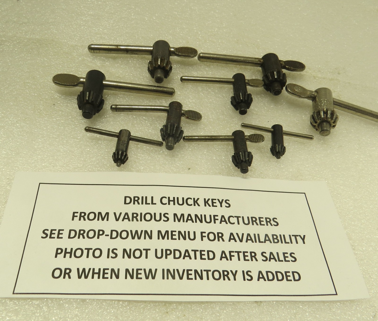 DRILL CHUCK KEYS - VARIOUS SIZES & MANUFACTURERS