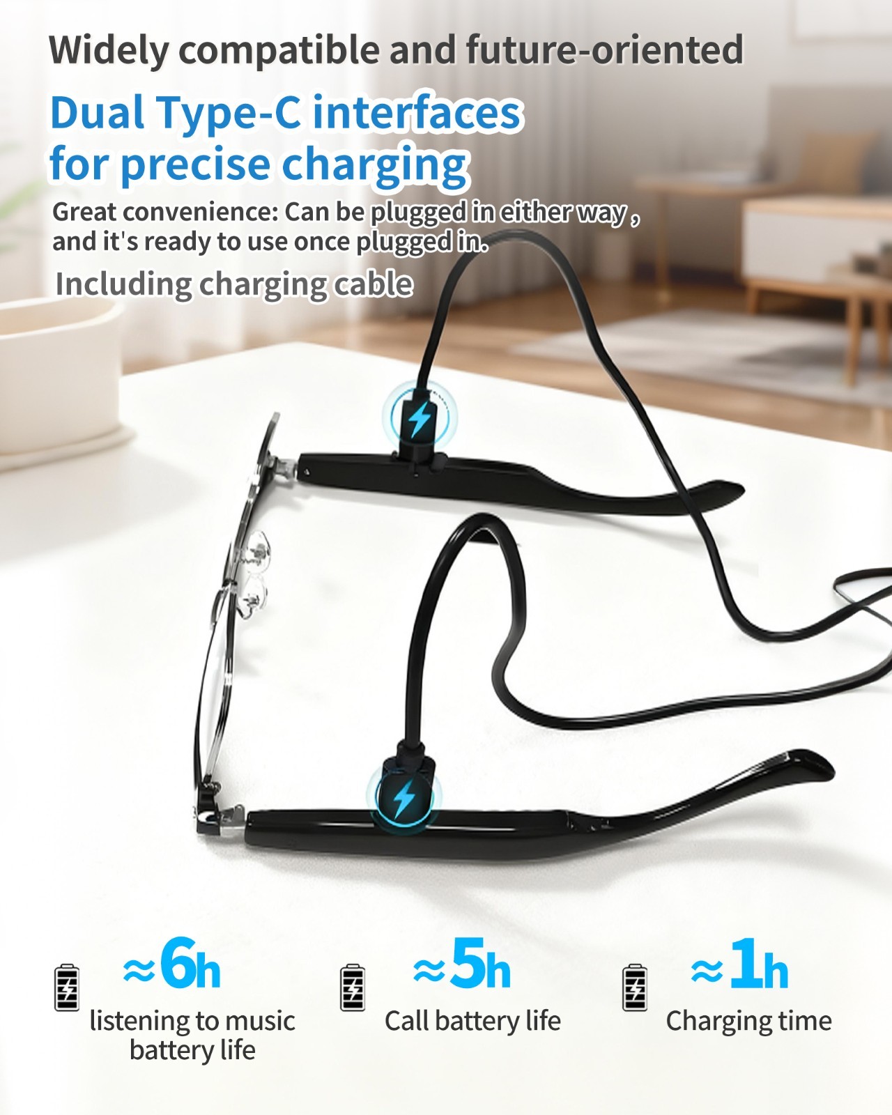 AI Smart Glasses Bluetooth Call Audio Translation for Men and Women Work Glasses