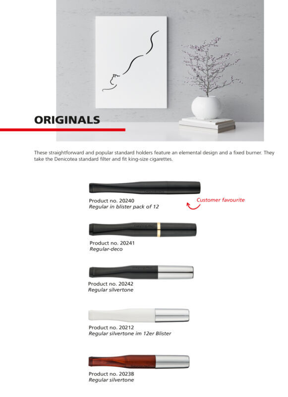 Denicotea Original -78mm Black Cigarette Holder with 10 Free Filters 20240S